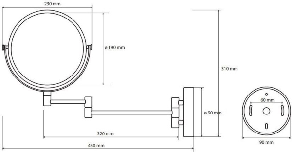 Косметическое зеркало Bemeta White 112201514