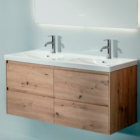Laufen LUA Раковина подвесная 120x46см, двойная, с 1 отв., цвет: белый глянцевый 8.1408.1.000.104.1