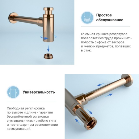 Раковина для ванной Wellsee Bromance 201005534 в наборе 5 в 1: раковина белого глянцевого цвета, смеситель, сифон, выпуск, угловые вентили (цвет набора розовое золото)