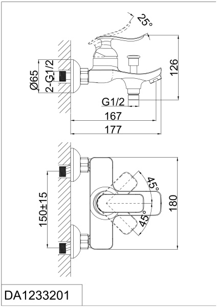 Смеситель для ванны D&K Bayern.Liszt DA1233201