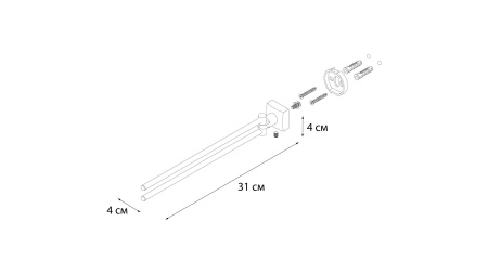 Полотенцедержатель рога 2-ой Fixsen Kvadro FX-61302A