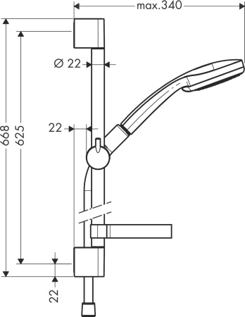 Hansgrohe Croma 100 Vario/Unica'C Shower Set 65 cm душевой гарнитур хром 27772000
