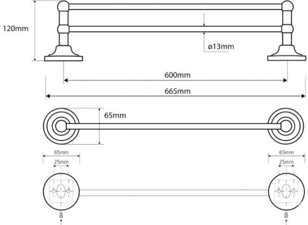 Держатель для полотенец Bemeta Retro 144304052 (67 см)