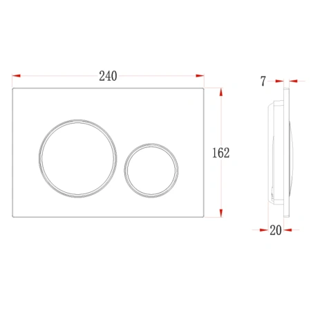 Кнопка смыва Veconi FLUSH V10, FLV10-W, 240х162х7, пластик, белый глянец
кайма - белый глянец