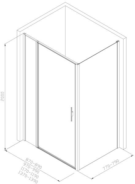 Душевой уголок Allen Brau Priority 90x80 3.31025.00 + 3.31040.00 хром