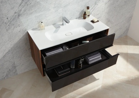 Тумба с раковиной VitrA Metropole 80 58181 сливовое дерево/черный