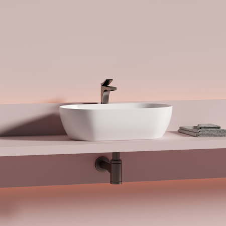Раковина Ceramicanova Твист (Twist) накладная овальной формы 500x300x140 белый CN12001