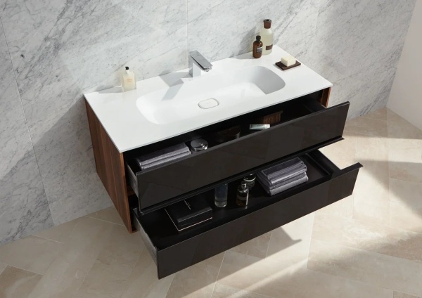 Тумба с раковиной VitrA Metropole 80 58181 сливовое дерево/черный