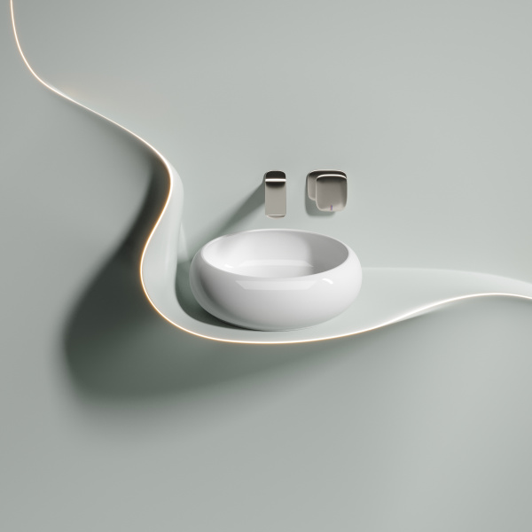 Умывальник Ceramicanova чаша накладная овальная (цвет Белый Матовый) Element 600x380x138мм