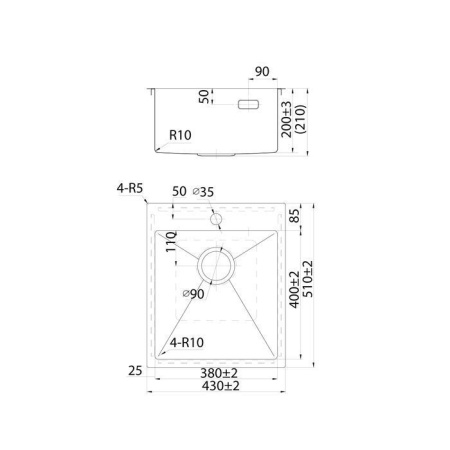 Мойка IDDIS Haze 430х510 сатин HAZ43S0i77