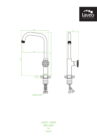Смеситель для кухонной мойки Laveo Muro BAU_765D черный