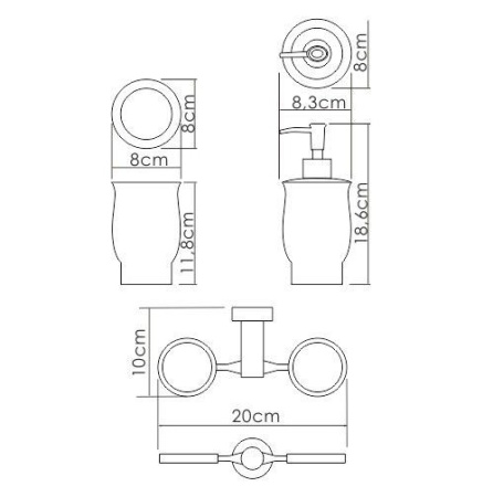 Держатель стакана и дозатора WasserKRAFT K-24289