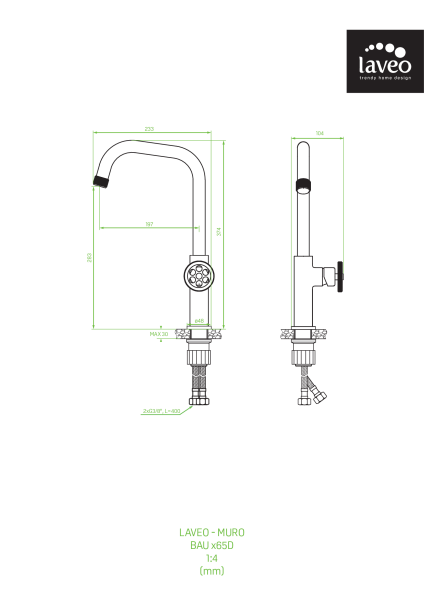 Смеситель для кухонной мойки Laveo Muro BAU_965D графит