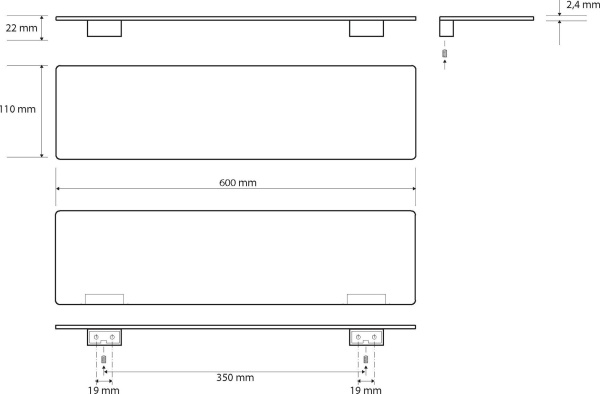 Металлическая полочка Bemeta Organic 157102381