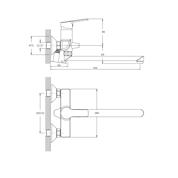 Смеситель для ванны RUSH Victoria VI7135-16
