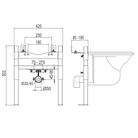 Инсталляция Easy для биде, OLI 618547