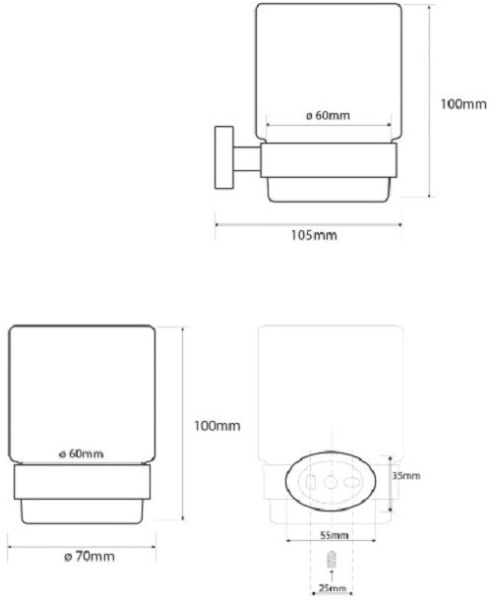Стакан Bemeta Oval 118410011