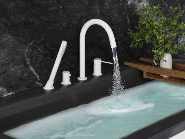 Смеситель на борт ванны TIMO Saona 2320/16Y, белый