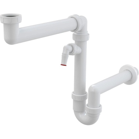 Сифон для мойки Alcaplast со штуцером и накидной гайкой A872P