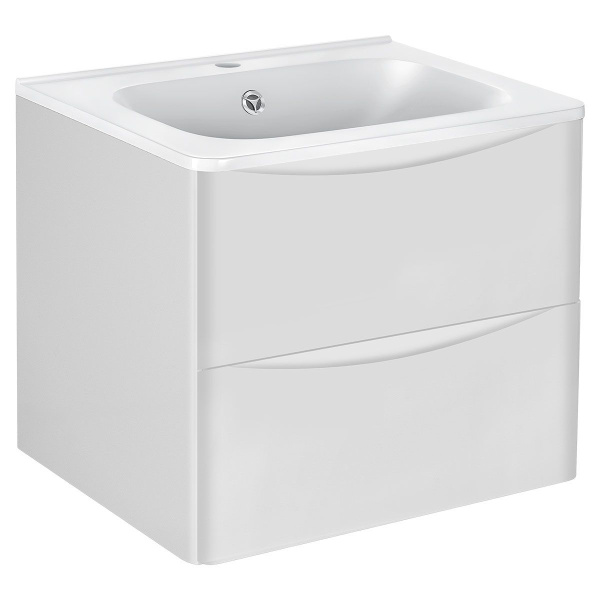 Тумба под раковину Vincea Paola 600 подвесная, 2 выкатных ящика soft close, G.White