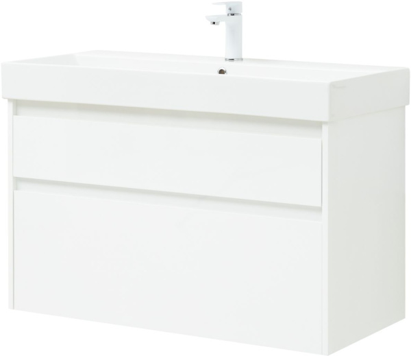 Тумба под раковину Aquanet Nova Lite 100 (SLIM SYNERGY) белый, 2 ящика