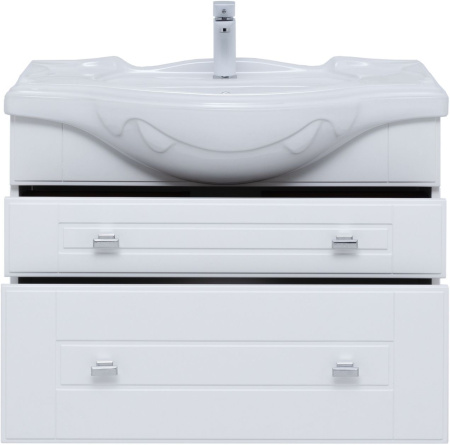 Тумба под раковину Aquanet Рондо 85 белый глянец
