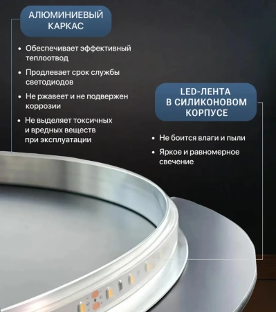 Зеркало EMZE Led Асимметричное с подсветкой и УФ-окантовкой 45x77 (золото)