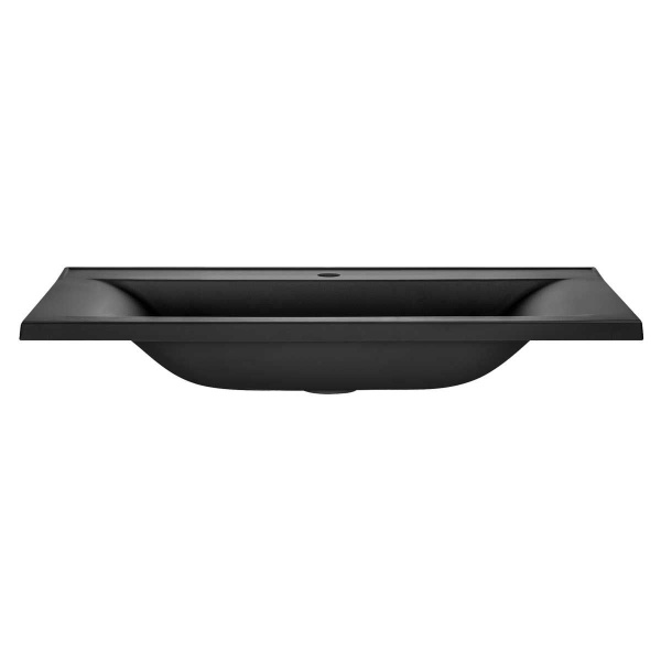 Тумба Vincea Mia 900 подвесная, 2 выкатных ящика soft close, Beton с умывальником VCB-3M900B из кварцевого камня, цвет черный