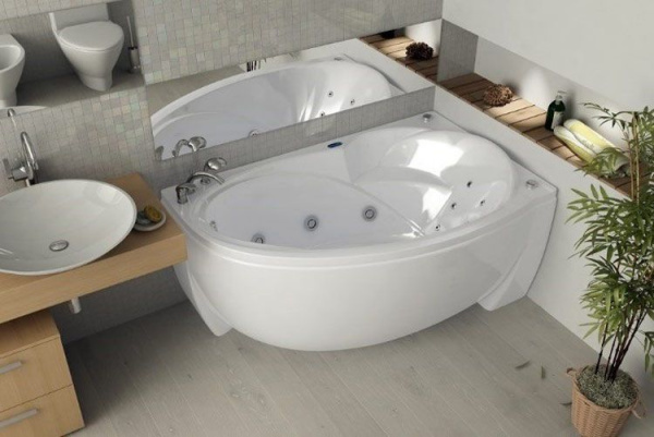 Акриловая ванна Aquatek Бетта 160x95 BET160-0000028 правая, с фронтальным экраном, вклеенный каркас