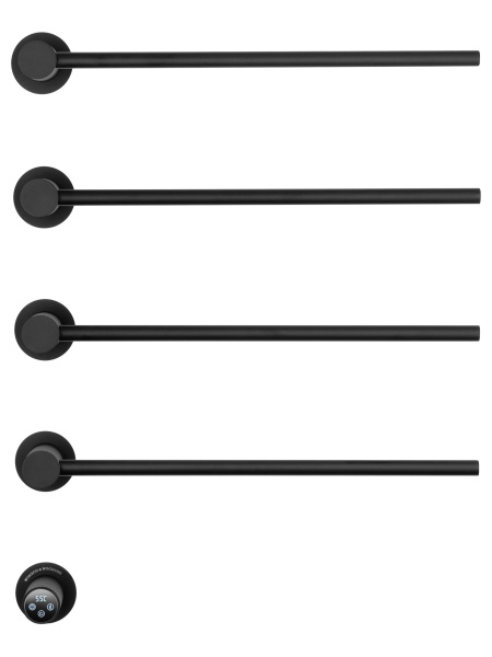 Полотенцесушитель электрический встраиваемый WONZON & WOGHAND, Черный матовый (WW-A354-MB)