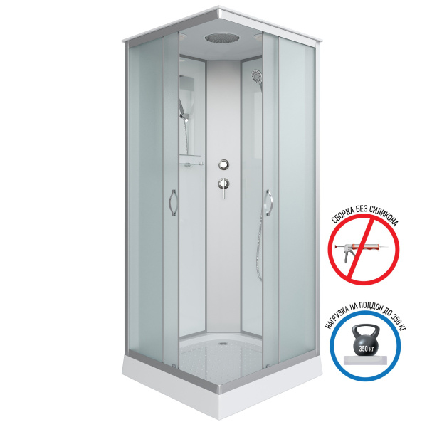 Душевая кабина Niagara Classic NG-1101-14 90х90х215, низкий поддон 13 см, стекло матовое с полкой