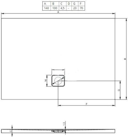 Душевой поддон Riho Basel 434 DC380050000000S 140x100