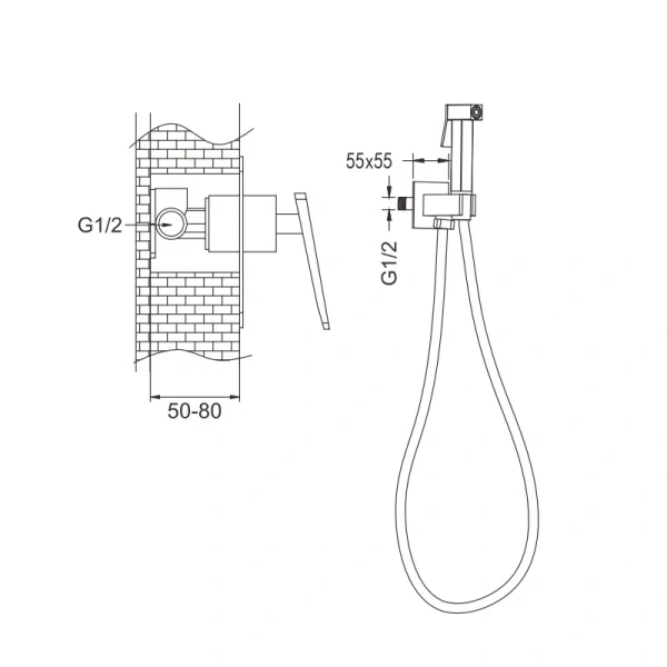 Смеситель с гигиеническим душем Rose R1605Q