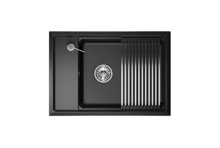Мойка для кухни Granula Kitchen Space 7305 шварц, 73х51 см, прямоугольная