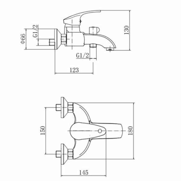 Смеситель для ванны FASHUN A3221, хром