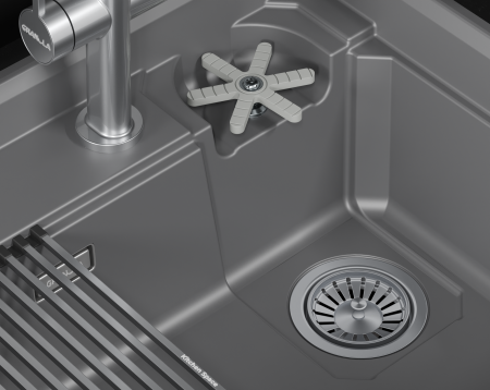 Мойка для кухни Granula Kitchen Space Rinzer 7308R алюминиум, 73х52 см, прямоугольная