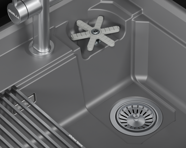 Мойка для кухни Granula Kitchen Space Rinzer 7308R алюминиум, 73х52 см, прямоугольная