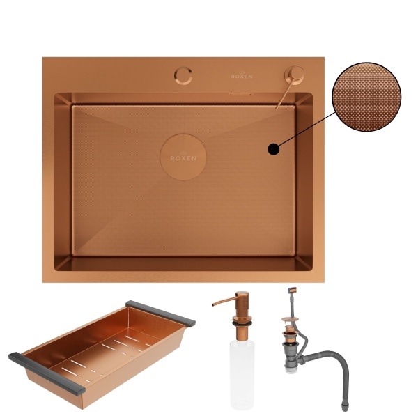 Кухонная мойка RoxenBath Simple 60 PVD (зернистая бронза)