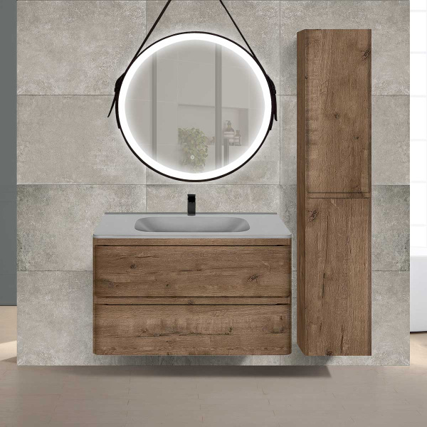 Тумба под раковину Vincea Vico 800 подвесная, 2 выкатных ящика soft close, V.Oak