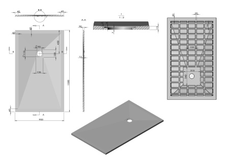 Поддон для душа из искусственного камня Vincea VST-4SR9015W, 1500*900*30, белый матовый