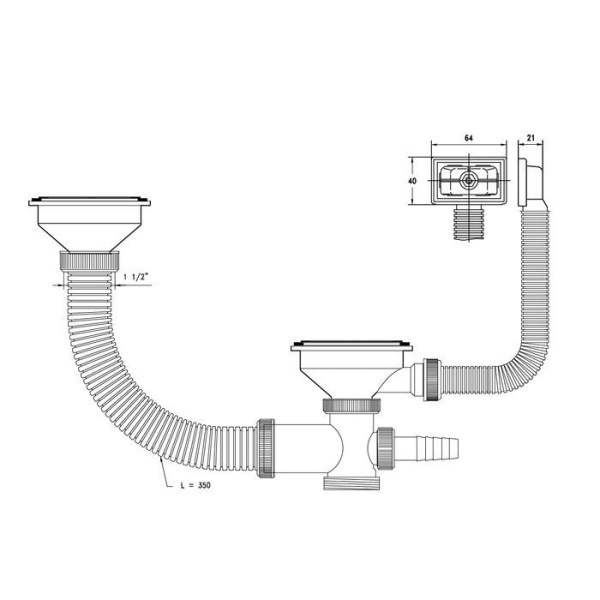 Выпуск для кухонной мойки IDDIS 021UPS0i84