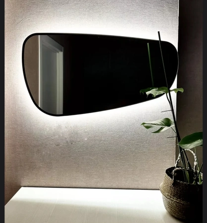 Зеркало EMZE Led Асимметричное с подсветкой и УФ-окантовкой 50x90 (черный)