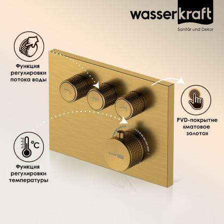 Термостатический смеситель для ванны и душа WasserKRAFT Aisch 5558 Thermo