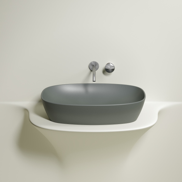 Умывальник Ceramicanova чаша накладная овальная (цвет Темный Антрацит Матовый) Element 600x380x138мм