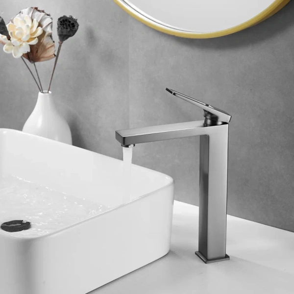 Смеситель для раковины Shevanik S6811T, оружейная сталь