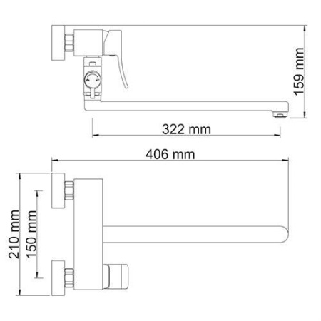 Смеситель для ванны WasserKRAFT Aller 1062LW