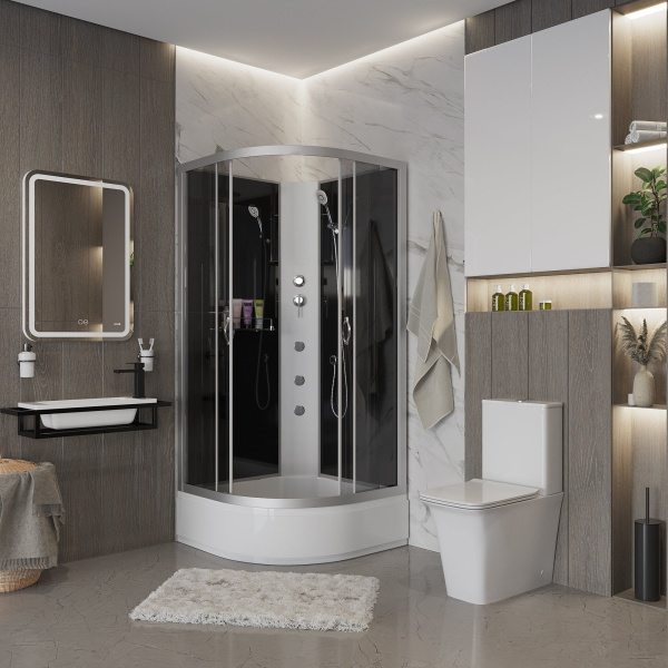 Душевая кабина Niagara Classic NG-3502-14BKG 100х100х200, средний поддон 26 см, стекло тонированное