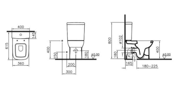 Унитаз-компакт VitrA S20 9800B003-7205 с микролифтом и функцией биде