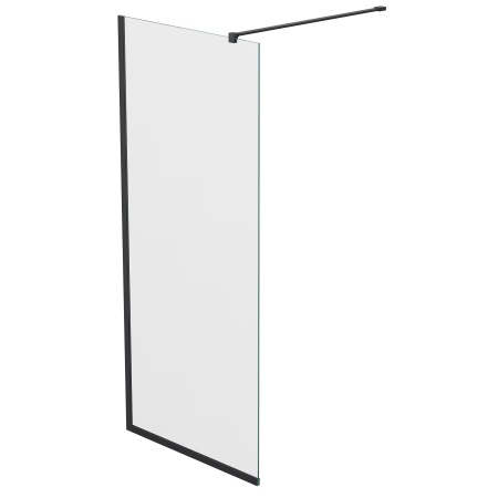 Душевая перегородка ограждение Reflexion RX20090CBL-14 Walk in 200x90см прозрачное закаленное стекло 8мм черный профиль