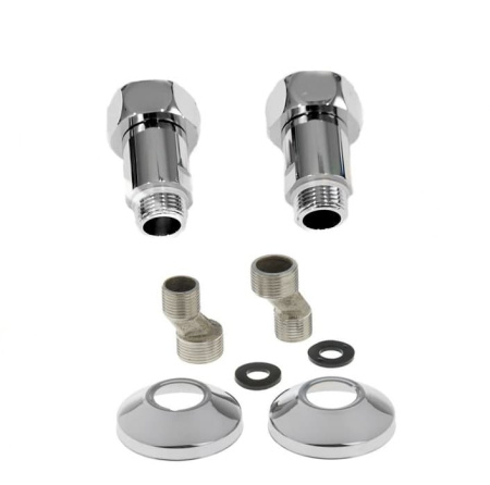 Полотенцесушитель водяной Fincopper FCB 1170х500 Chrome, 12 перекладин, боковое подключение прямое 3/4'х1/2' ГШ с чашками и эксентриками